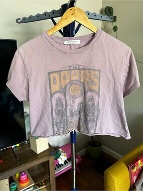 Daydreamer Dusty Mauve 'Doors' Graphic Crop Tee